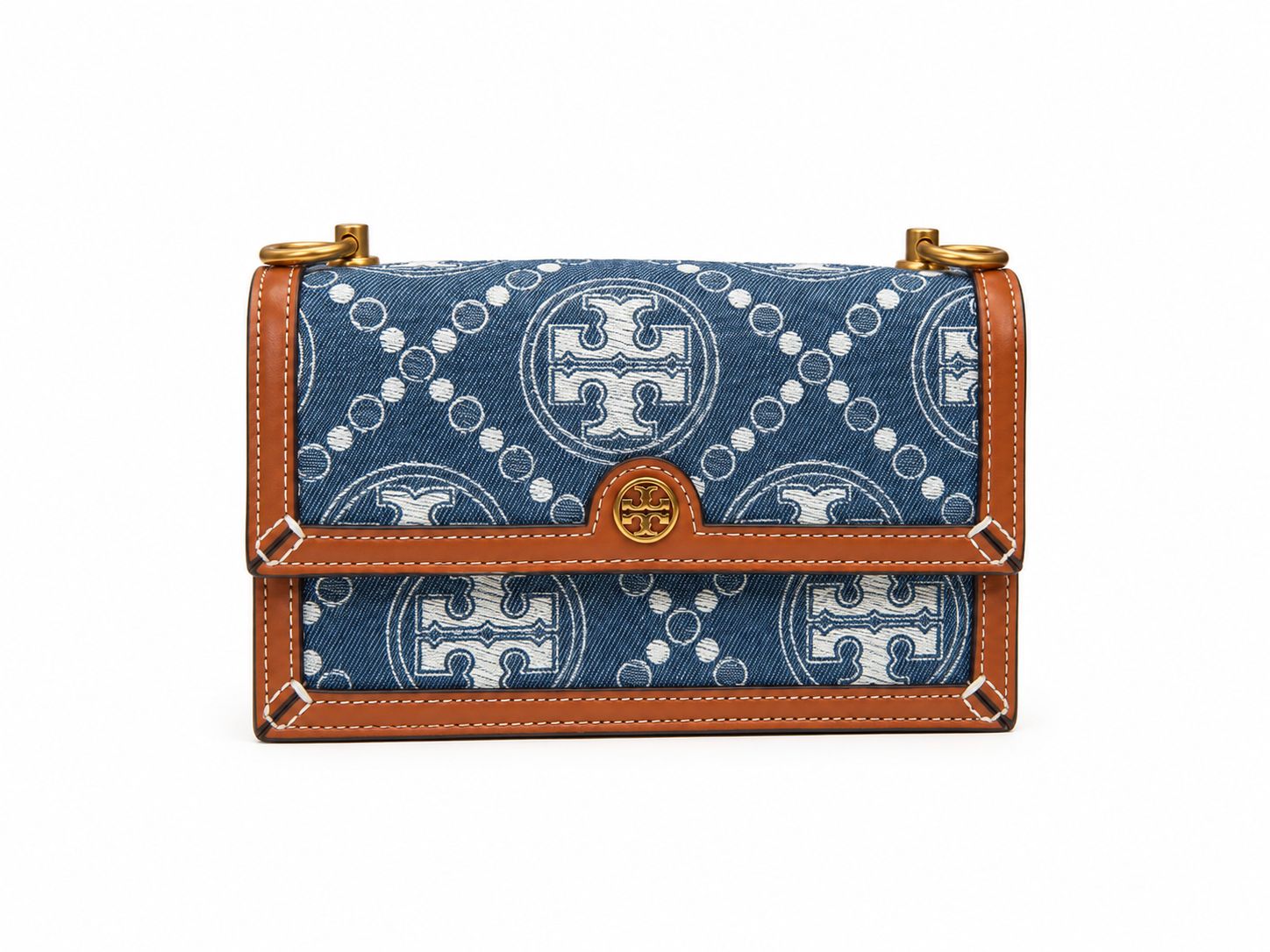 TORY BURCH T Monogram Denim Small Shoulder Bag