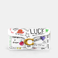 Coach Tabby shoulder bag with multi-colored sketches and doodles.(Premium Model)