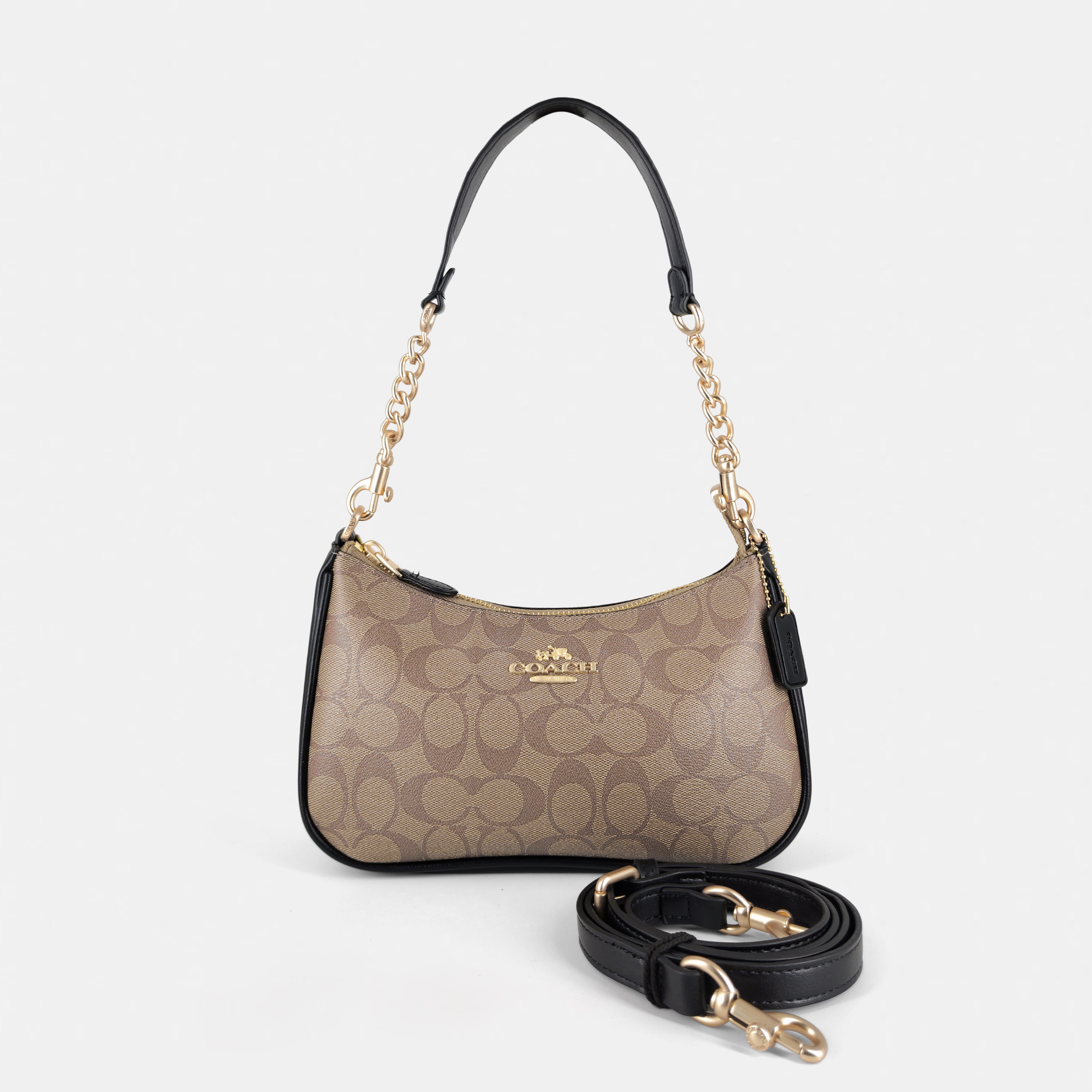 Coach Signature Canvas Teri Shoulder Bag