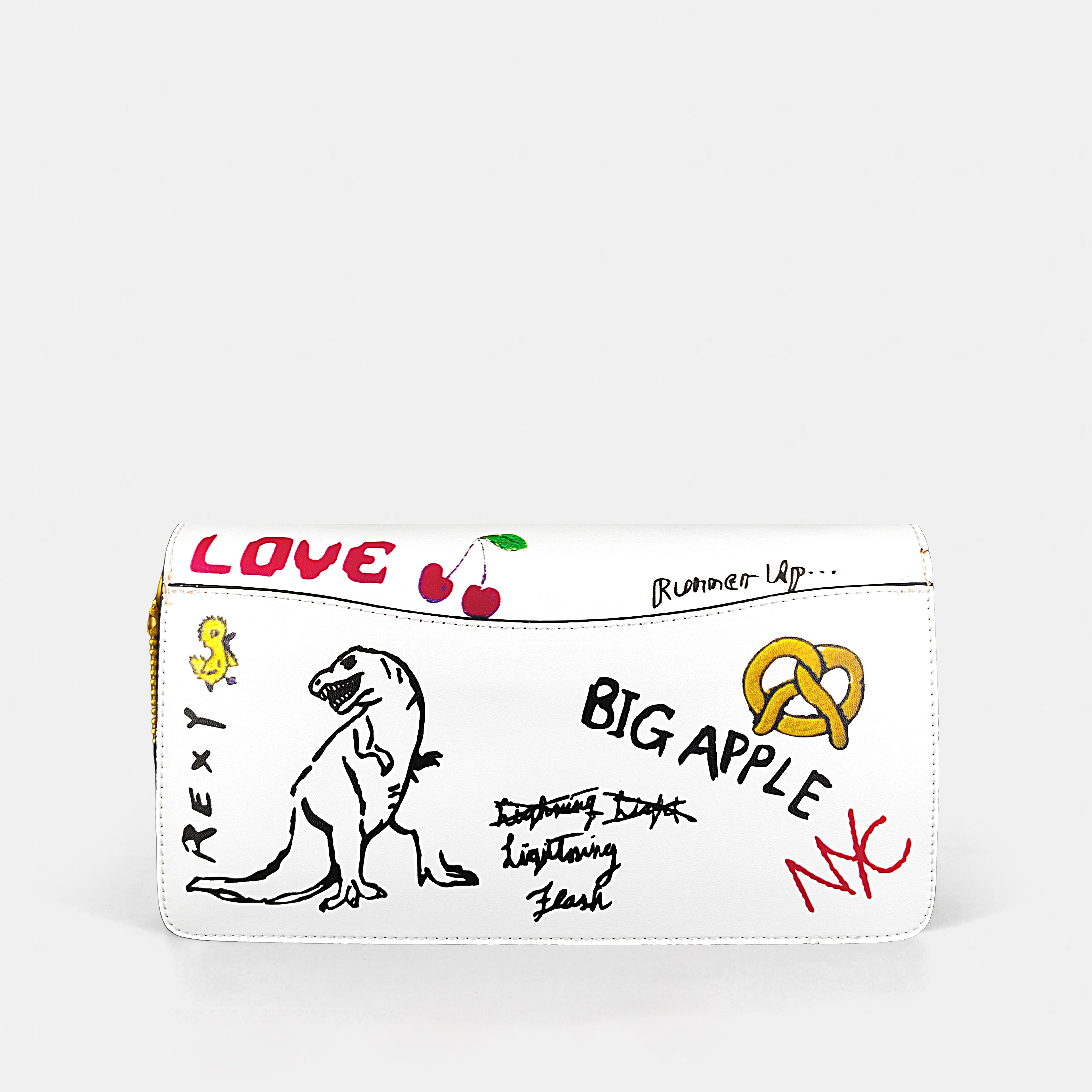 Coach Tabby shoulder bag with multi-colored sketches and doodles.(Premium Model)