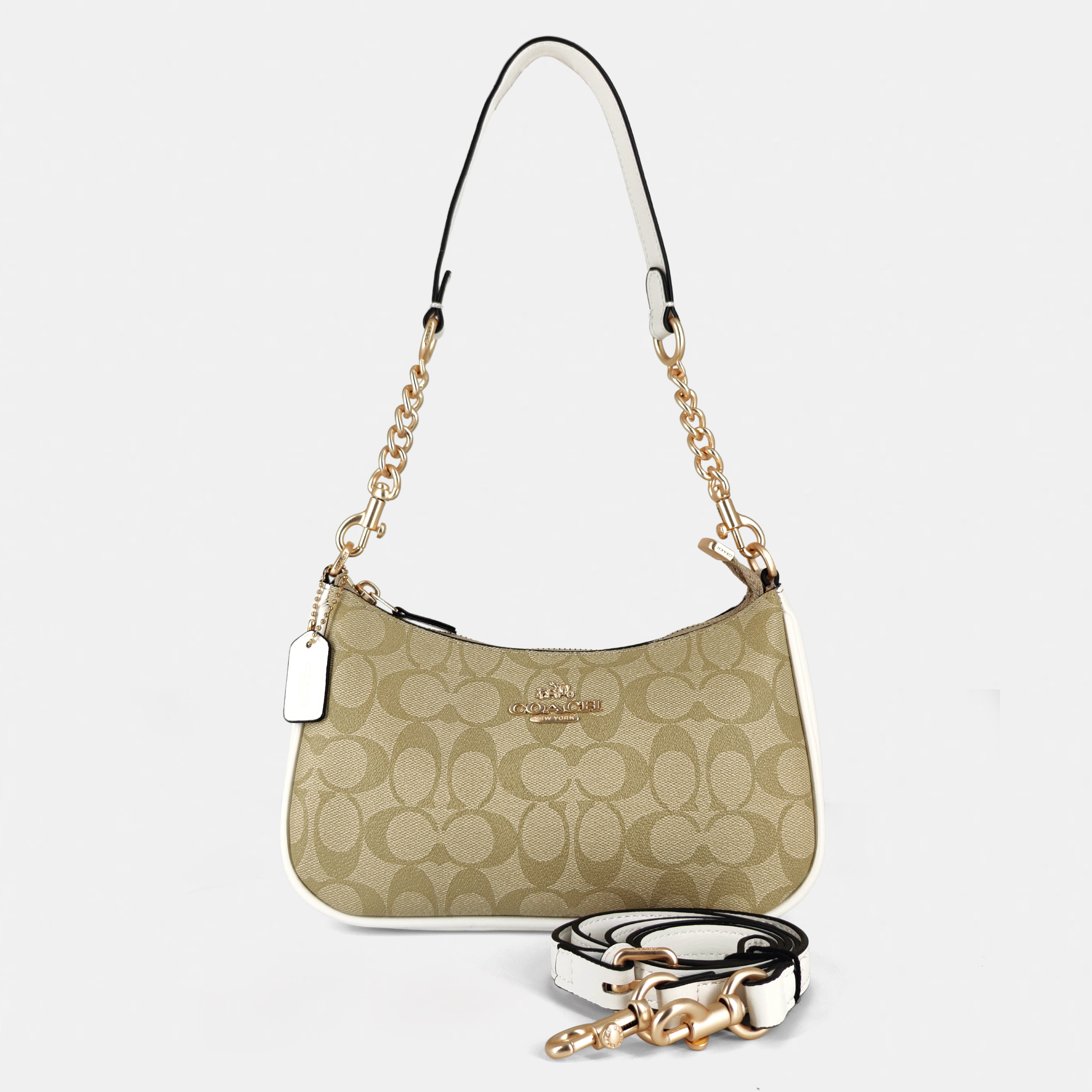 Coach Signature Canvas Teri Shoulder Bag