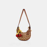 Coach-inspired signature crescent shoulder bag