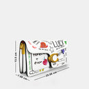 Coach Tabby shoulder bag with multi-colored sketches and doodles.(Premium Model)