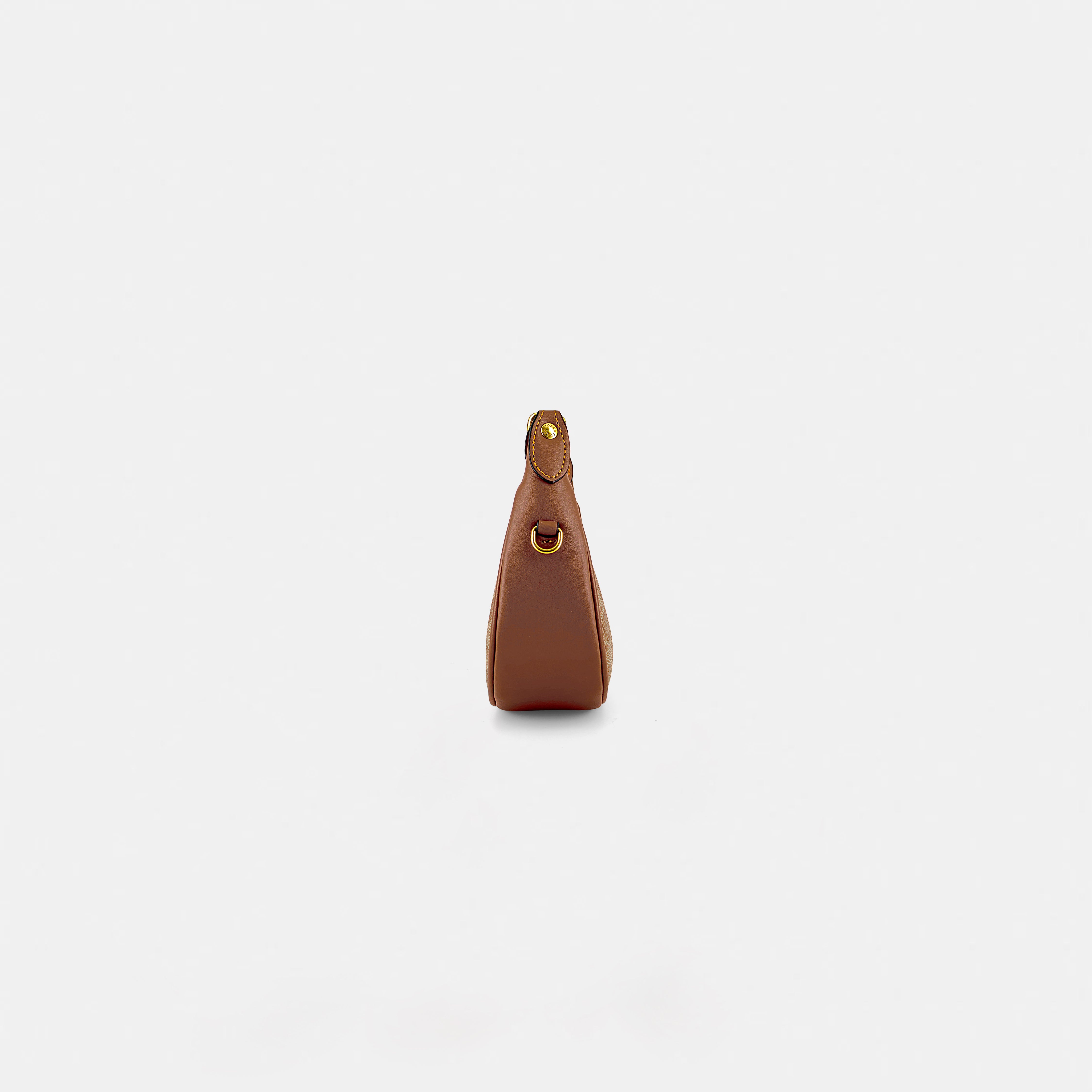 Coach-inspired signature crescent shoulder bag