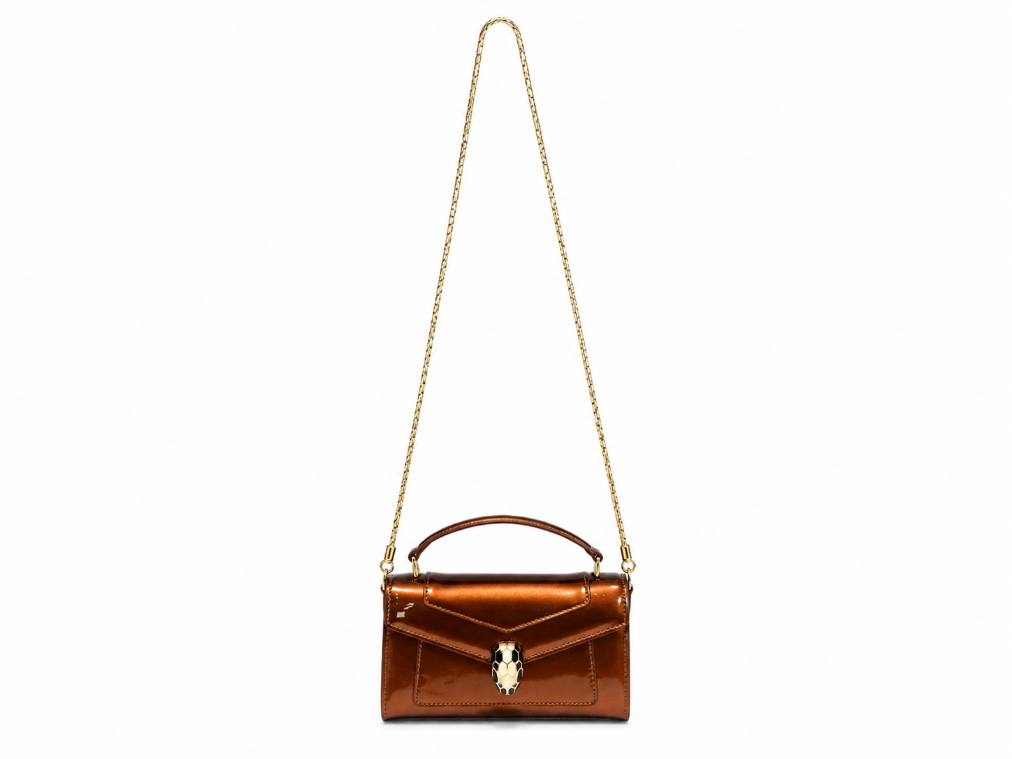 Bulgari Calfskin Serpenti Forever Crossbody Bag Brown