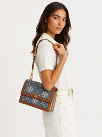 TORY BURCH T Monogram Denim Small Shoulder Bag