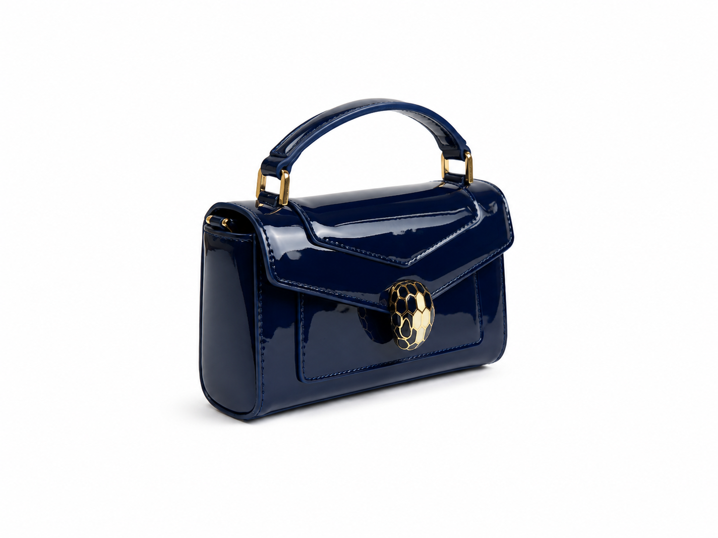 Bulgari Calfskin Serpenti Forever Crossbody Bag Shinning Blue