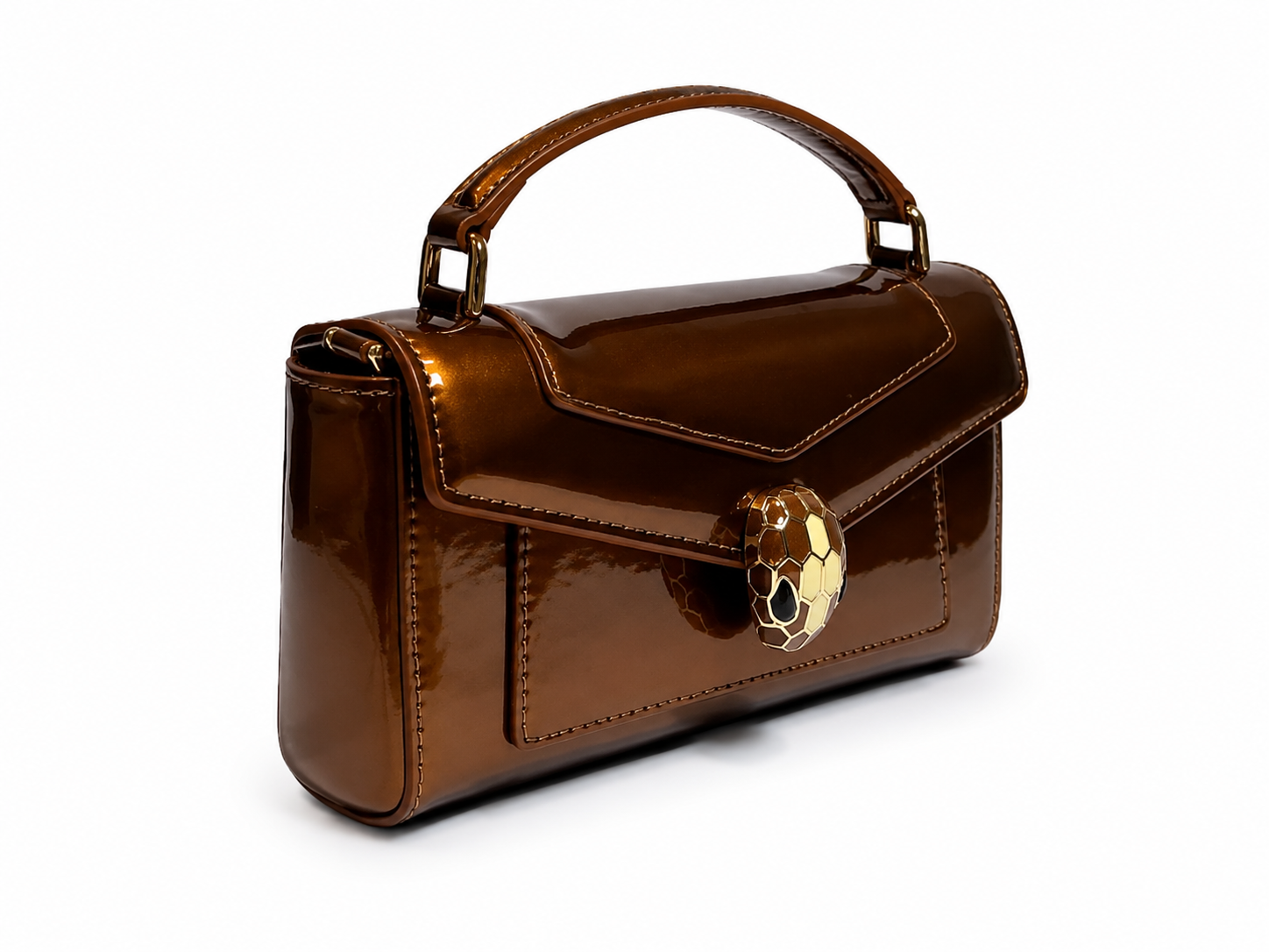 Bulgari Calfskin Serpenti Forever Crossbody Bag Brown