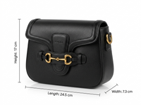 G -Black Smooth Calfskin Leather Medium Lady Web Shoulder Bag