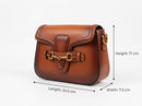 G -Brown Smooth Calfskin Leather Medium Lady Web Shoulder Bag