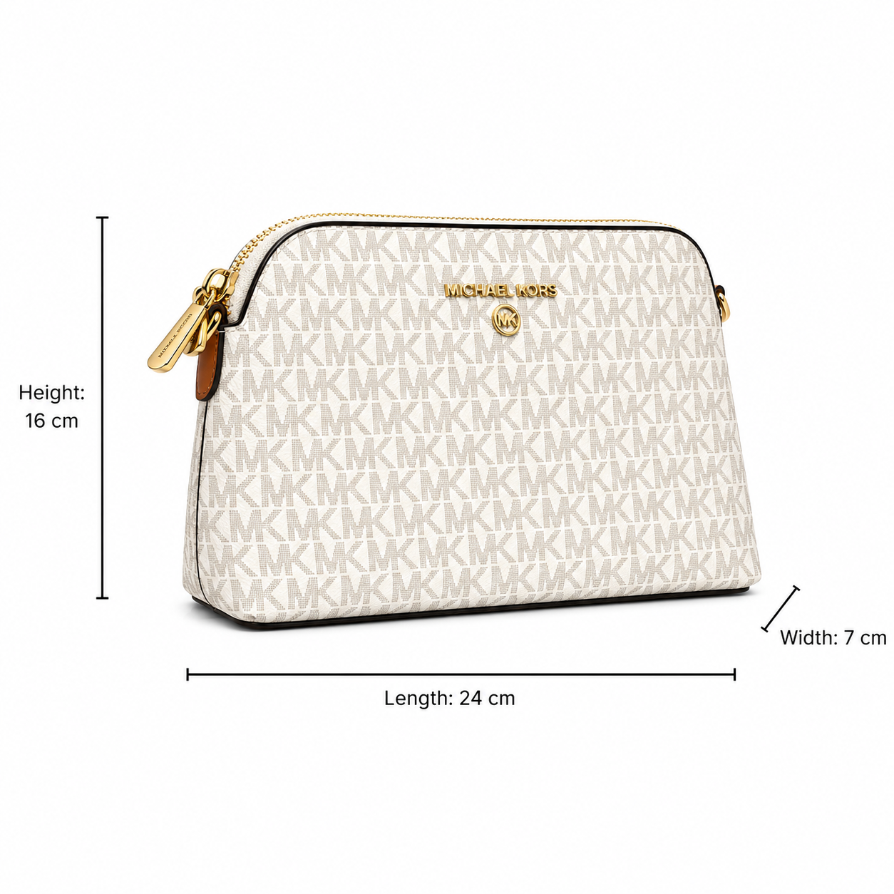 M - K - White Women Sling Bag