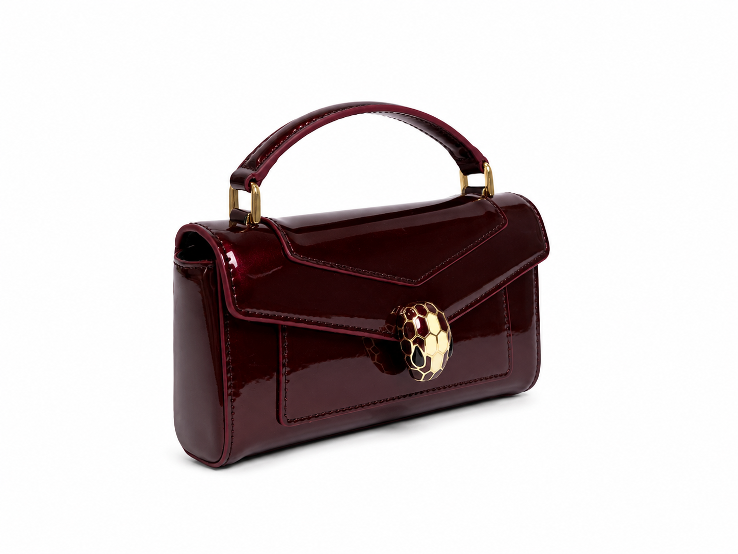Bulgari Calfskin Serpenti Forever Crossbody Bag Wine Red