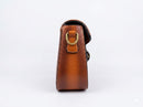 G -Brown Smooth Calfskin Leather Medium Lady Web Shoulder Bag