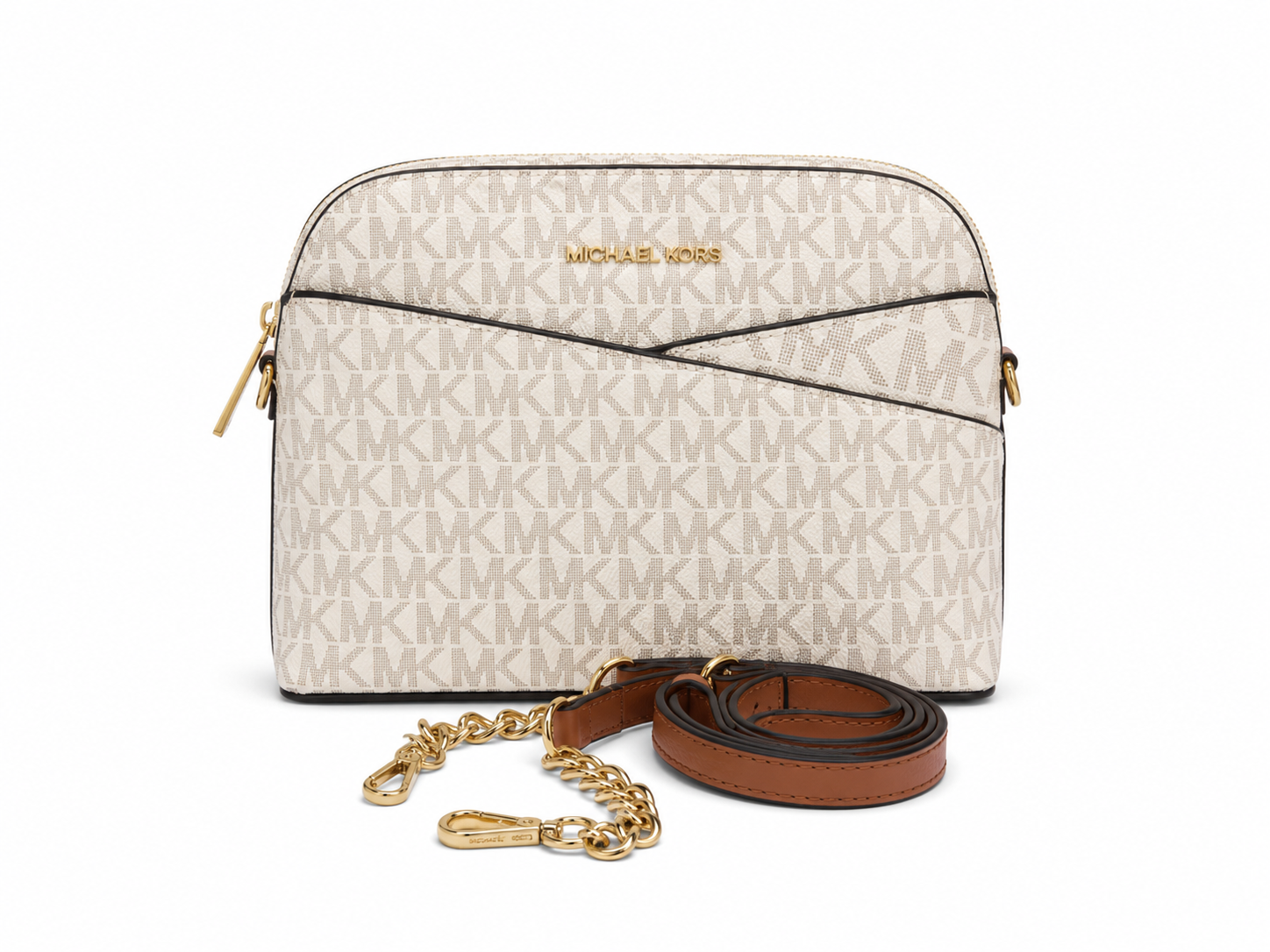 Michael Kors Brown Jet Set Travel Logo Medium Cross Body Bag