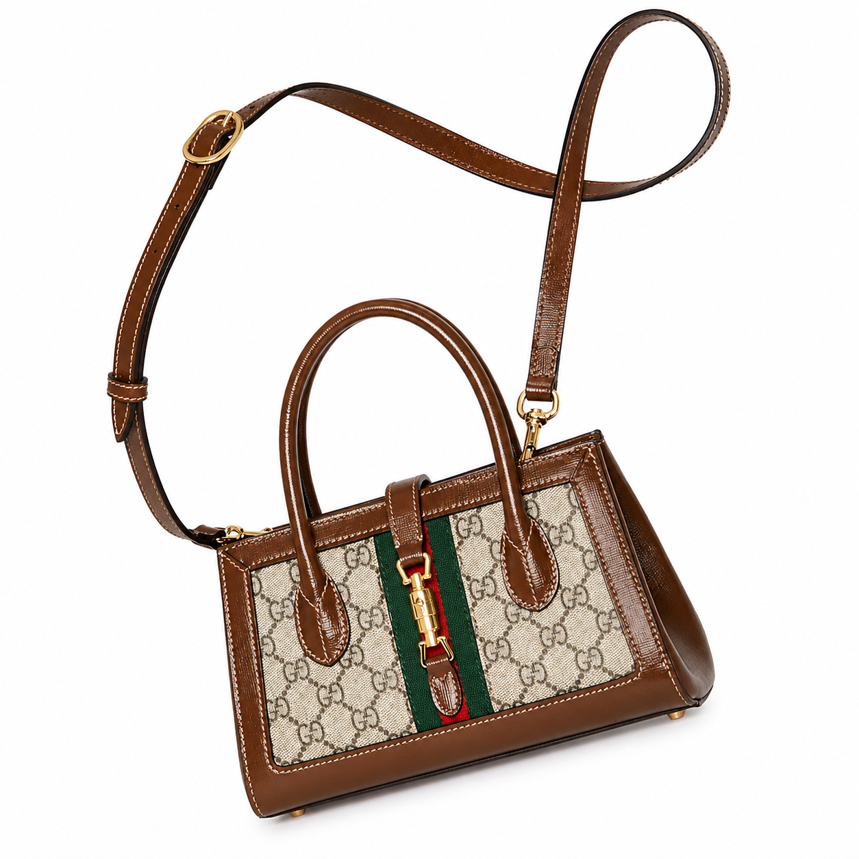 Gucci Small Tote With Piston closure with box