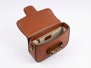 G -Brown Smooth Calfskin Leather Medium Lady Web Shoulder Bag