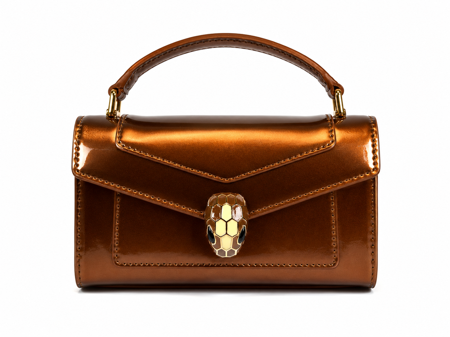 Bulgari Calfskin Serpenti Forever Crossbody Bag Brown