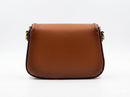 G -Brown Smooth Calfskin Leather Medium Lady Web Shoulder Bag