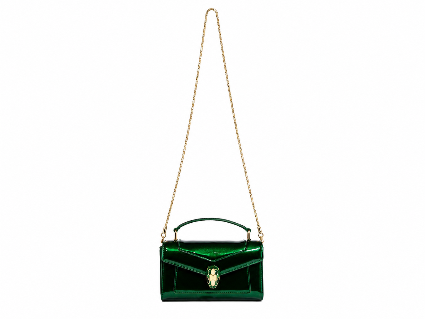 Bulgari Calfskin Serpenti Forever Crossbody Bag Shinning Green