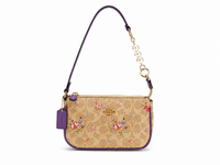 Coach Nolita Small Shoulder Bag in Signature Canvas with Floral Print (Sand Multi)