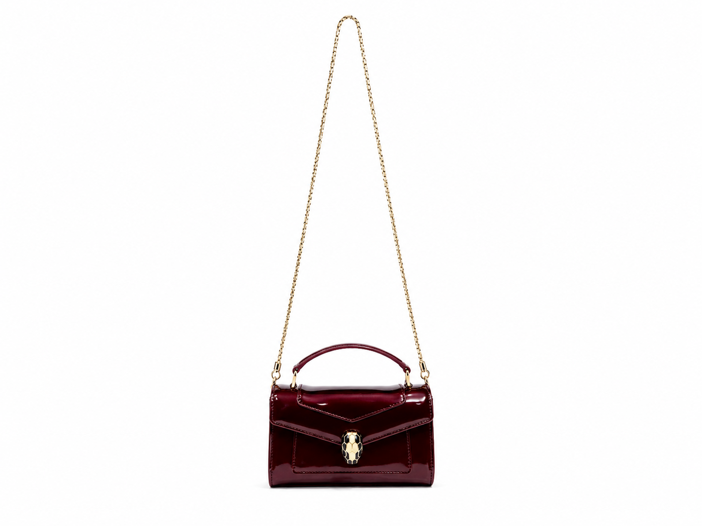 Bulgari Calfskin Serpenti Forever Crossbody Bag Wine Red