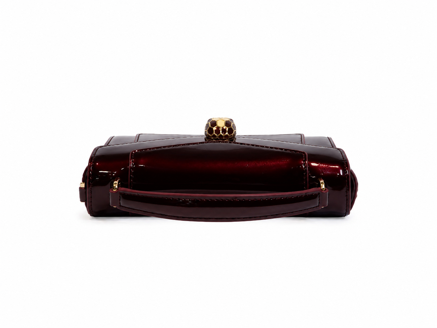 Bulgari Calfskin Serpenti Forever Crossbody Bag Wine Red