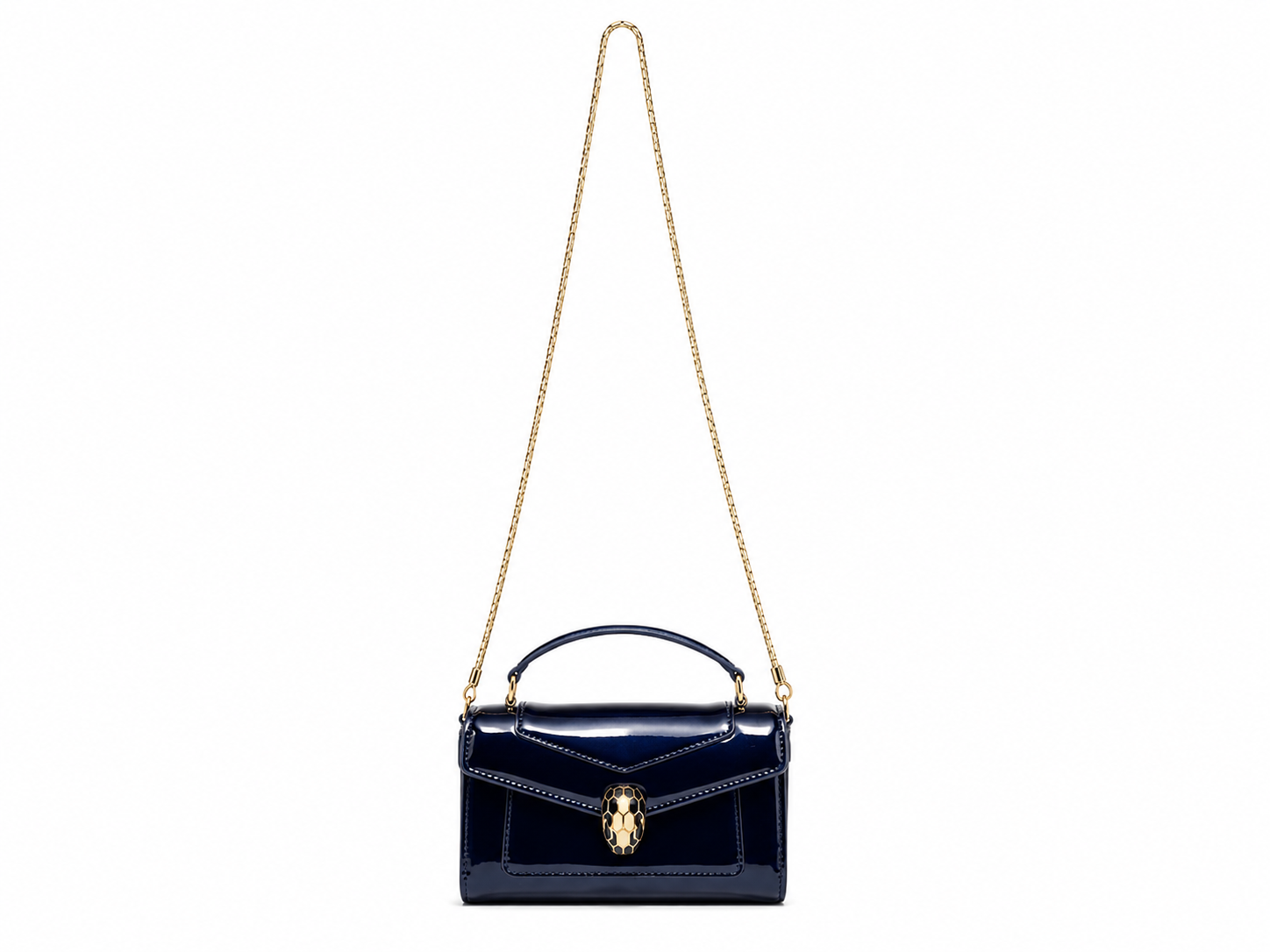 Bulgari Calfskin Serpenti Forever Crossbody Bag Shinning Blue