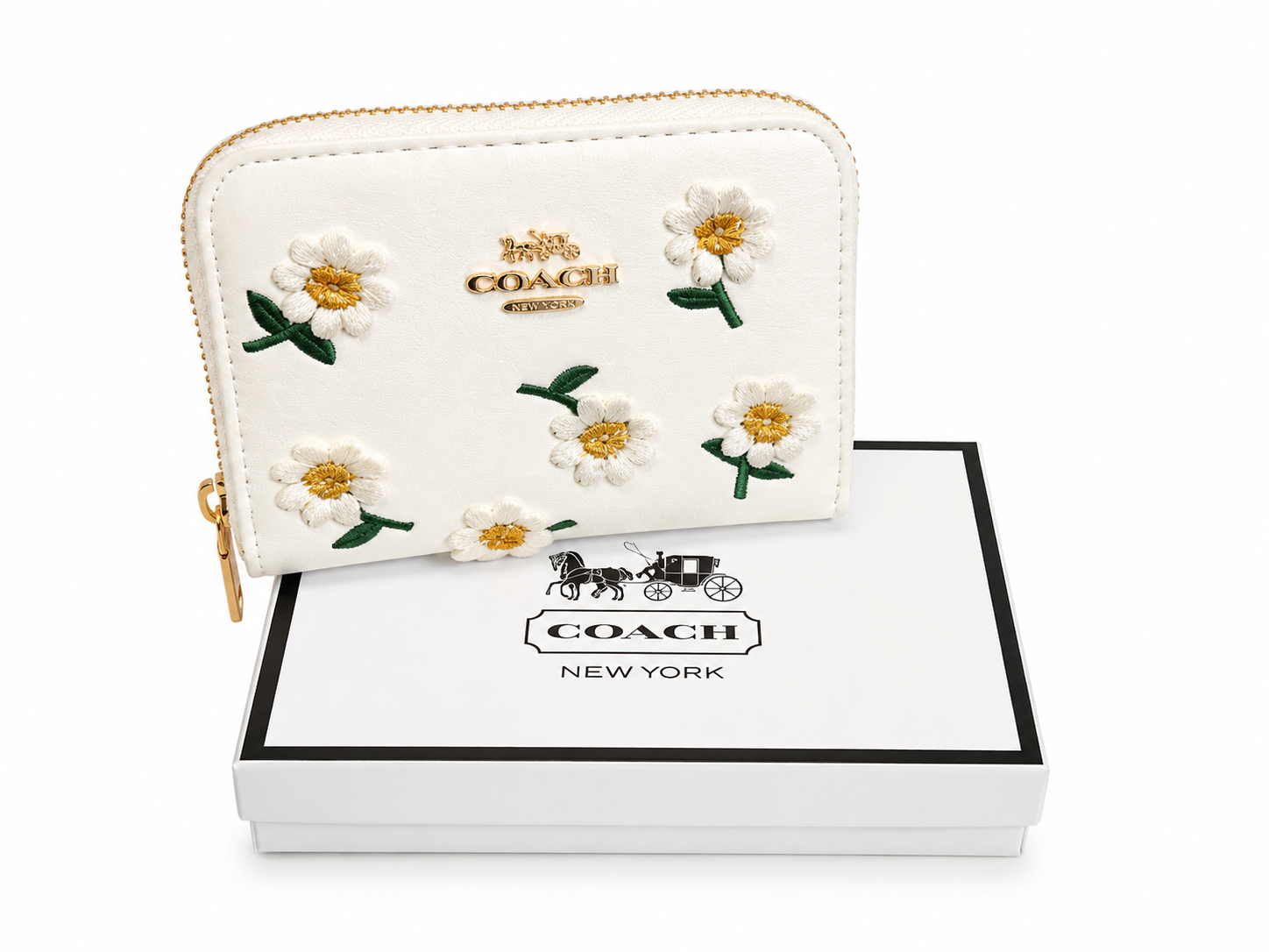 COACH Floral Print Zip-Around Wallet