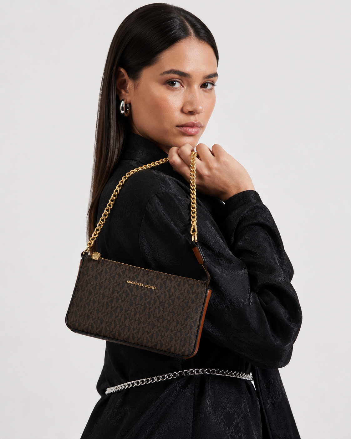 MICHAEL KORS Jet Set Medium Chain Pouchette Bag