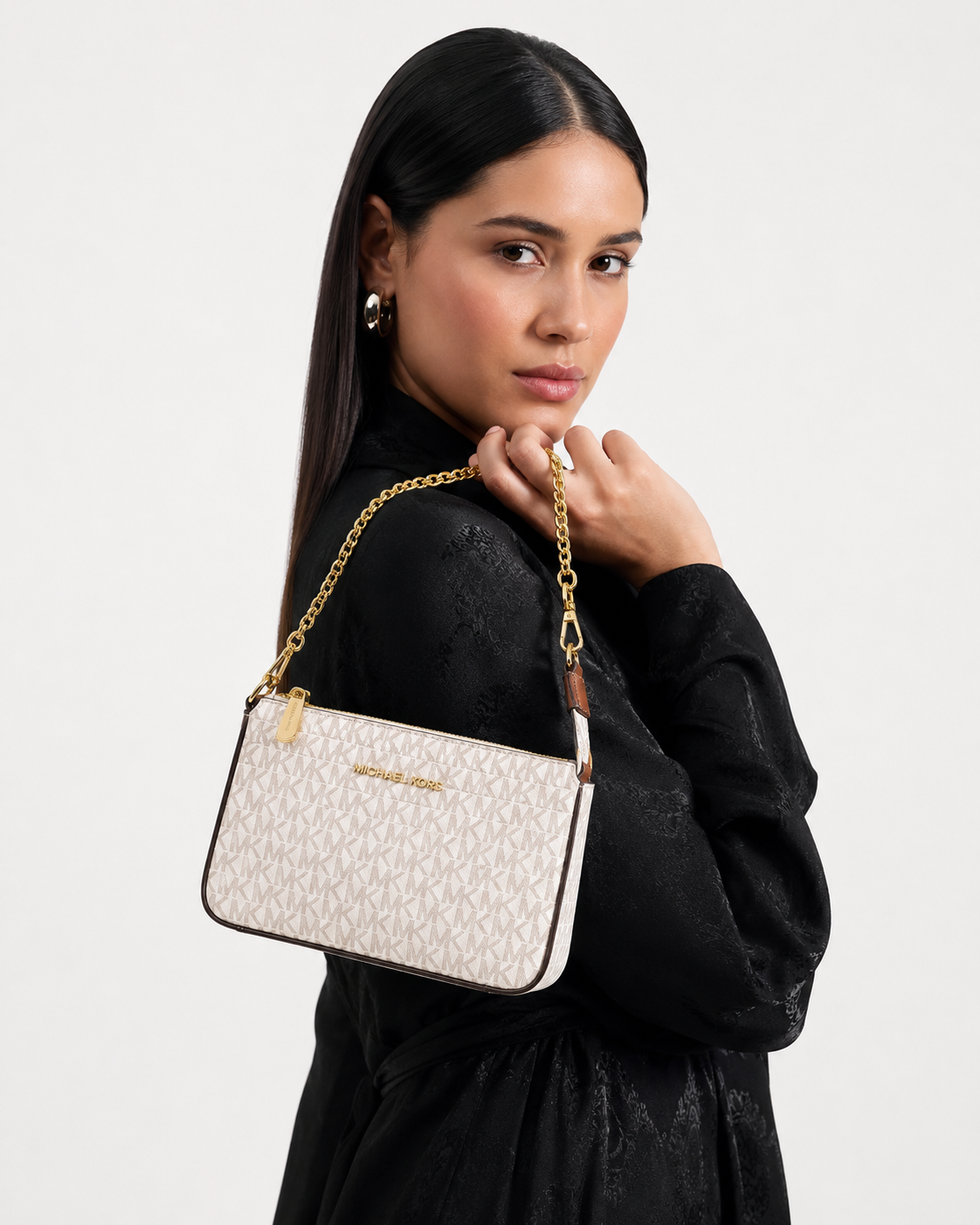 MICHAEL KORS Jet Set Medium Chain Pouchette Bag