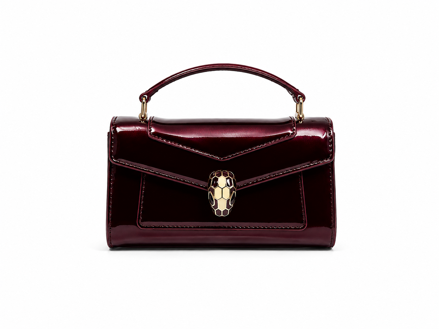 Bulgari Calfskin Serpenti Forever Crossbody Bag Wine Red